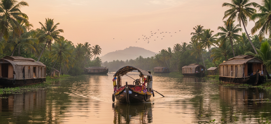 Akalappuzha houseboat cruise — scenic Shikara and backwater views